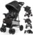 Lionelo Emma Plus Kinderwagen Kindersportwagen leicht modern klein Buggy mit Liegeposition zusammenklappbar (Stone)