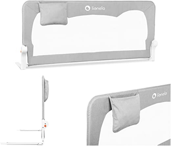 Lionelo Hanna Bettgitter Rausfallschutz 150 cm x 66 cm zusammenklappbar um 180 Grad luftiges Netz einfache Montage Standsafe-Blockade SecureBelt…