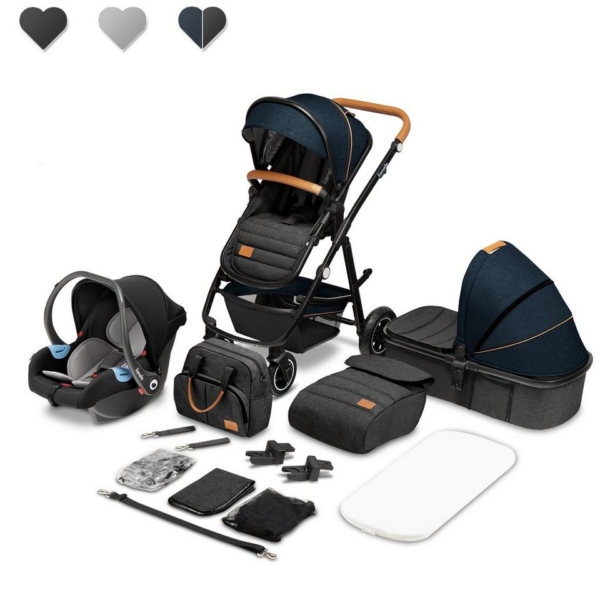 lionelo Kombi-Kinderwagen »Amber 3in1«, babyschale 0-13kg Tasche Moskitonetz Regenschutz 3in1 Reichhaltiges Zubehörset