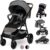 LIONELO Natt Kinderwagen Buggy bis 22 kg, Buggy mit Liegeposition, Fußstützenverstellung XXL, Verdeck mit Sichtfenster, EVA Räder, Moskitonetz…