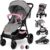 LIONELO Natt Kinderwagen Buggy bis 22 kg, Buggy mit Liegeposition, Fußstützenverstellung XXL, Verdeck mit Sichtfenster, EVA Räder, Moskitonetz…