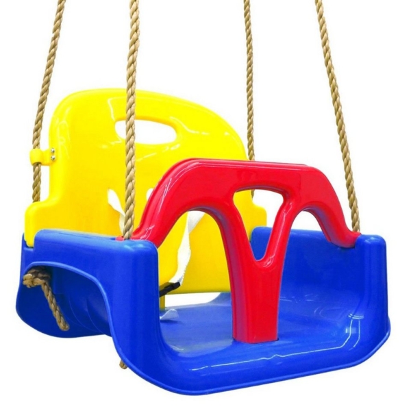 LittleTom Einzelschaukel »3-in-1 Kinderschaukel Baby Garten Schaukel«, 40x43x33cm Rot-Blau-Gelb