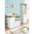 Lomadox Babyzimmer-Komplettset »LUND-78«, Babyzimmer Möbel im Landhaus Design, Pinie weiß Nb./Trüffel Eiche Nb.