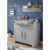 Lomadox Babyzimmer-Komplettset »NIKOSIA-78«, (2-tlg), Wickeltisch Set mit Regal in Arktisgrau, B/H/T: ca. 108/180/84 cm