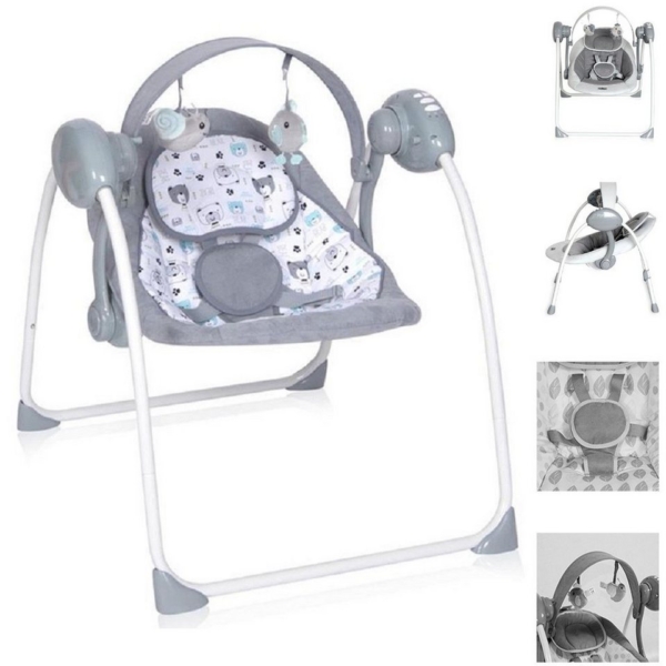 Lorelli Babywippe »Babywippe Portofino«, faltbar, 12 Melodien, Timer, 5 Stufen, Adapter