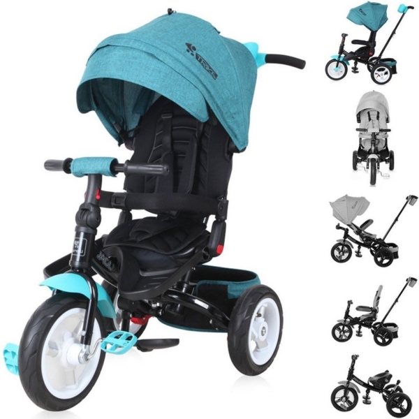 Lorelli Dreirad »Tricycle Jaguar 4 in 1«, Gummireifen, Sitz drehbar, Stange, verstellbar
