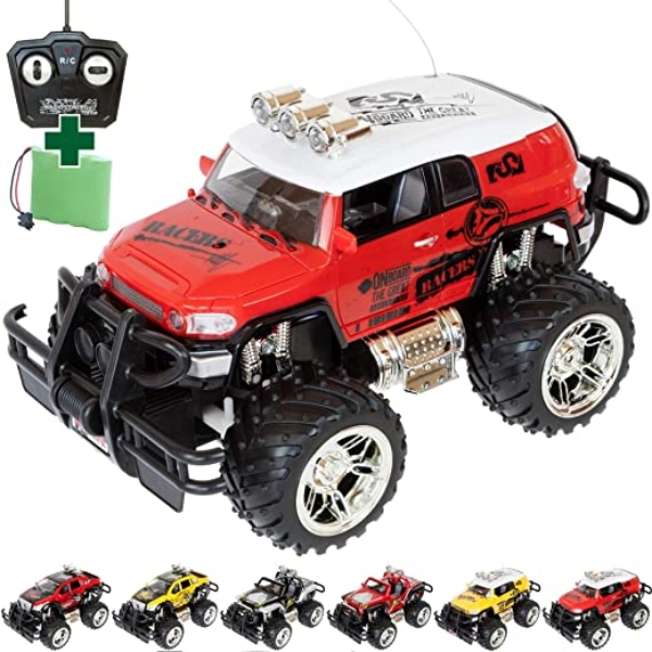 MABAMAHO Monstertruck 1:16 mit Elektromotor Fernbedienung LEDs und Akku für Kinder, 4.8V Akku und Ladegerät. Kinder Spielzeug Auto für Jungs und…