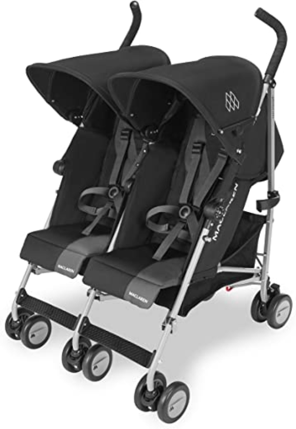 Maclaren Twin Triumph Kinderwagen von 6 Monaten bis 15kg auf jedem Sitz, Leicht und kompakt, Ausziehbares, individuell wasserdichtes Verdeck UPF…
