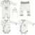 Makoma Erstausstattungspaket »Baby Strampler Set Langarm Shirt Wickelbody Hose mit Fuß & Mütze Neutral für Neugeborene Jungen & Mädchen Teddy«…