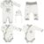 Makoma Erstausstattungspaket »Baby Strampler Set Langarm Shirt Wickelbody Hose mit Fuß & Mütze Neutral für Neugeborene Jungen & Mädchen Teddy«…