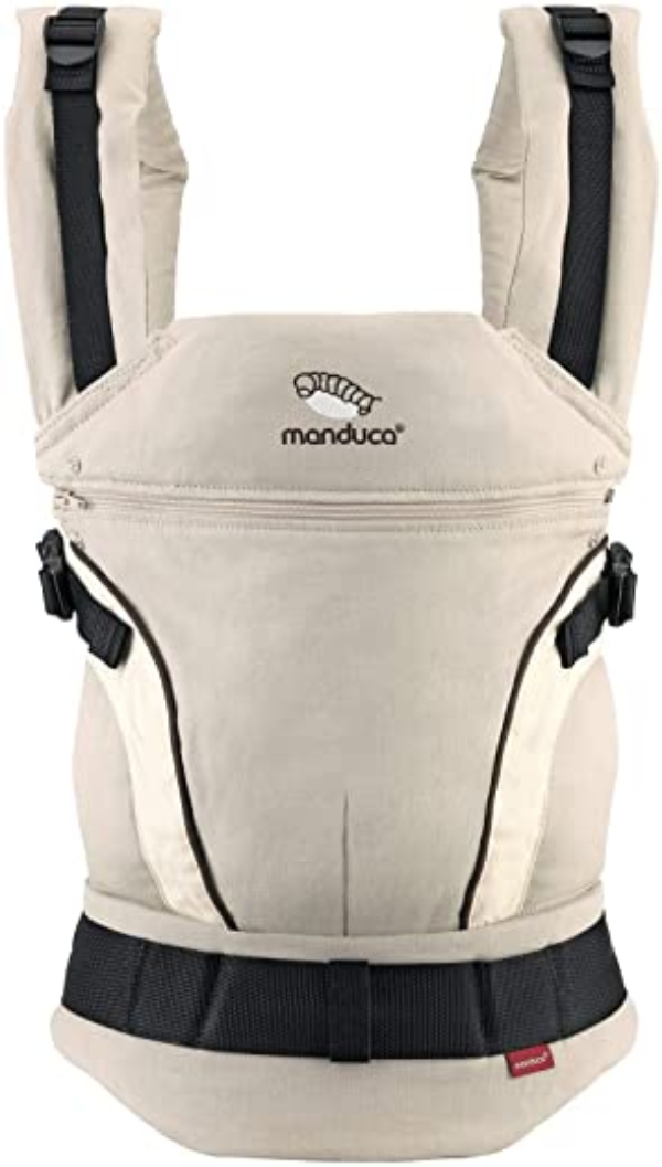 manduca First Baby Carrier > HempCotton sand < Babytrage aus weichem Canvas (Hanf & Bio-Baumwolle) Rückenverlängerung & Ergonomischer…