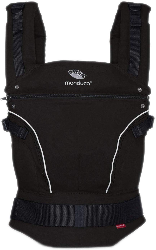 manduca First > PureCotton NightBlack (Auslaufmodell 2015-2017) < Bauchtrage Hüft- und Rückentrage