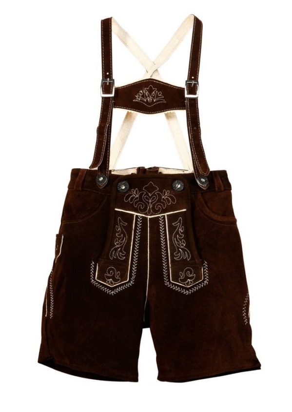 MarJo Trachtenlederhose (2-tlg., mit Hosenträgern) Kinder mit Stickerei