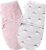 MioRico Baby Pucksack Mädchen, Neugeborenes Puckdecke Pucktuch Wickel-Decke Swaddle Wrap Schlafsack, 2 Pack, Grau + Rosa, S