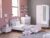 möbelando Schlafzimmer-Set »Savannah«, (4-St), Modernes Kinderzimmer in Pastellfarben (Weiß/Grau/Rosa), Korpus aus Spanplatte, Front aus MDF…