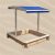 Mucola Sandkasten »Sandkiste 120×120 CM Holz mit verstellbaren Dach blau Holzsandkasten Sandbox Sandkasten Spielhaus«, abgerundete Kanten