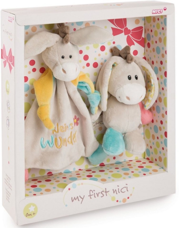 Nici Kuscheltier »My first NICI, Schmusetier Esel Muli, 18 cm« (Set, 2-St., Geschenk-Set)