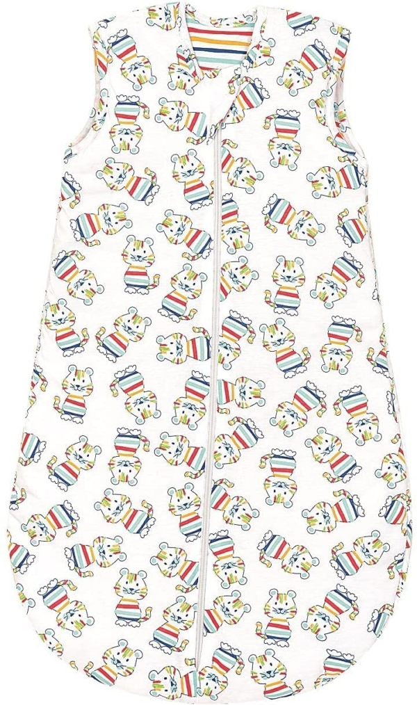 Odenwälder BabyNest Jersey Sommer Schlafsack 2-lagig unwattiert Tiger Bunt (110)