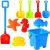 Orgrul Kinder Sandspielzeug Set, Sand & Beach Toy Sets, Jungen Mädchen Sandkasten Spielzeug mit Sandpit Bucket – Shapes, Spade, Rake, Seestern &…