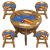 Oriental Galerie Kindersitzgruppe »Kindermöbel Tisch und 4 Stühle Kinder Set Flugzeuge«, traditionelle Herstellung in Handarbeit im Ursprungsland