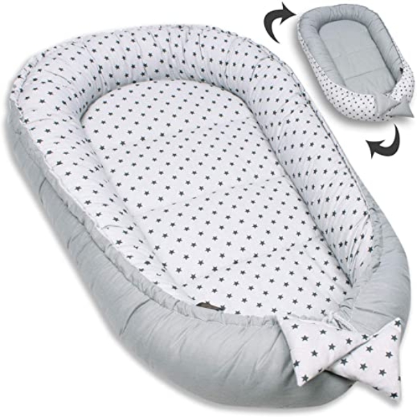 PaLulli Babynest, Babynestchen Kuschelnest 2-seitig, Kokon, Nestchen, Babybett, Reisebett für Neugeborene, 100% Baumwolle Oeko-TEX, HERGESTELLT IN…