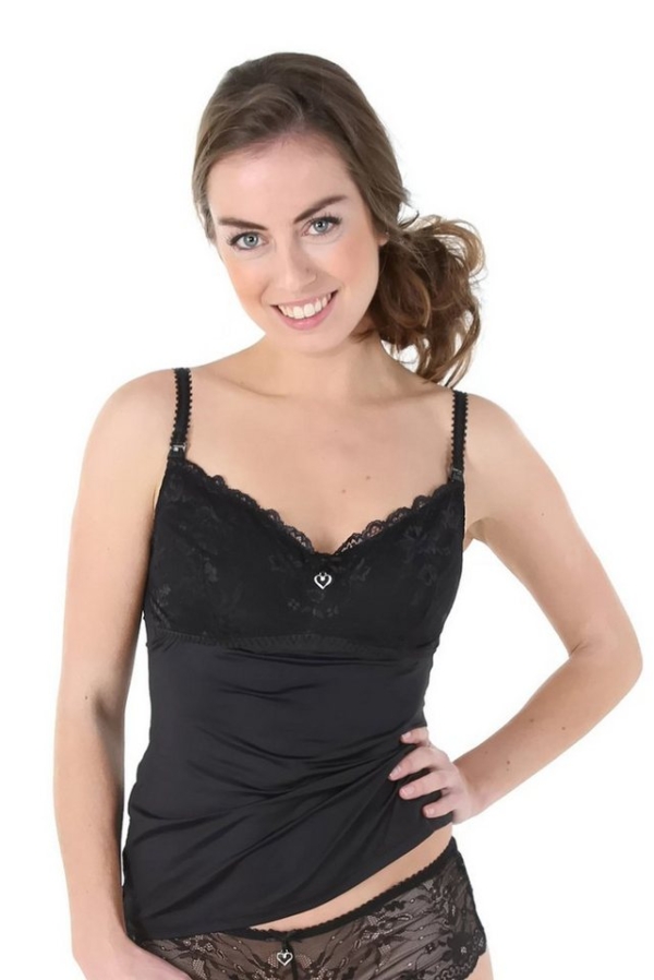 petit amour Stilltop »EMMA mit Still-BH Funktion ohne Bügel« Wunderschöne Stillmode und Schwangerschaftsunterwäsche als Stillhemdchen mit…