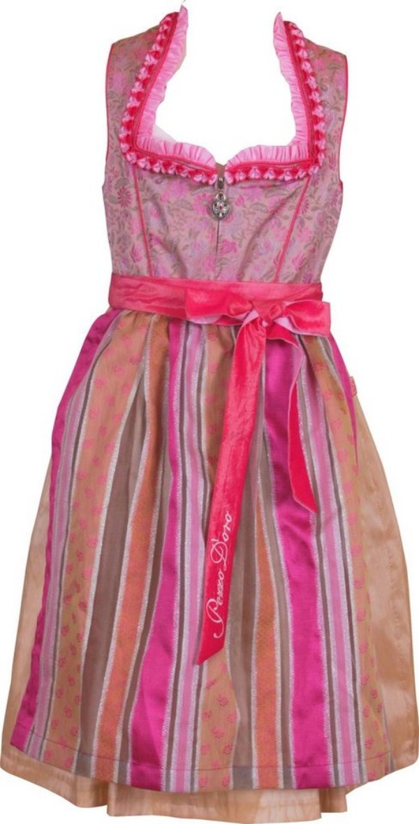 Pezzo D’oro Dirndl »Pezzo D’oro Kinderdirndl in rose, Jugenddirndl mit Herzausschnitt«