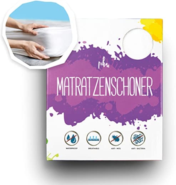 PIHU Matratzenschoner (Wasserdicht) Baby Kleinkind Kind (Inkontinenzauflage) Matratzenschutz (Atmungsaktiv + Luftdurchlässig) Babybett Kinderbett -…