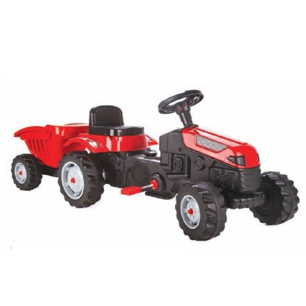 Pilsan Go-Kart »Kindertraktor Active Pedale 07316«, Belastbarkeit 50 kg, rot mit Anhänger, einstellbarer Sitz