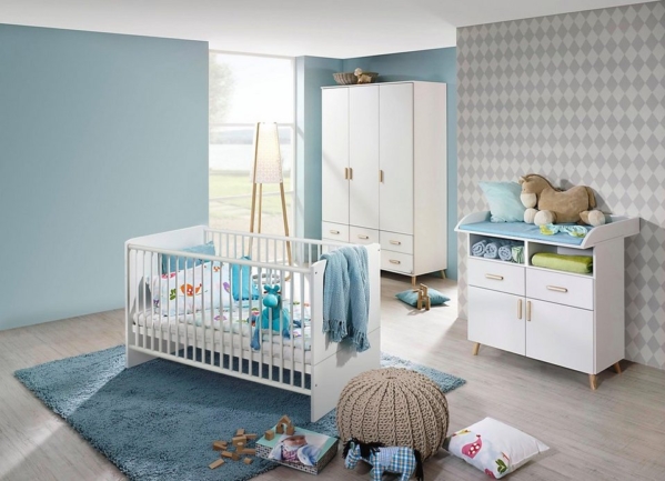 rauch ORANGE Babyzimmer-Komplettset »Potsdam«, (Set, 3-St), Bett + Wickelkommode + 3 trg. Schrank