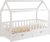 RIVERBANK Kinderbett 90×200 mit Rausfallschutz – Kinder Hausbett aus Kiefer Holz mit Schubladen & Rollrost | Stabiles Haus Bett für Mädchen &…