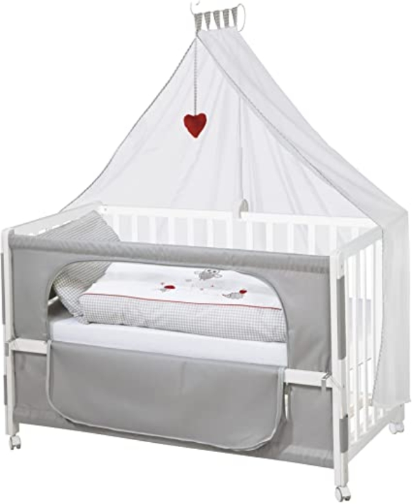 roba Babybett, Roombed, 60×120 cm ‚Adam & Eule‘, Beistellbett zum Elternbett