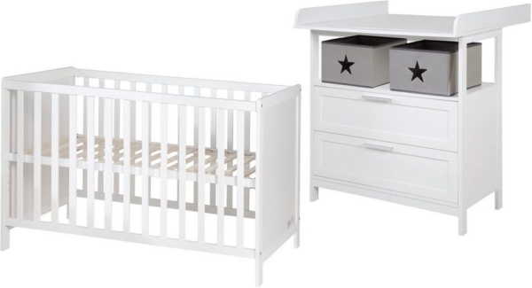 roba® Babymöbel-Set »Hamburg«, (Spar-Set, 2-St), mit Kinderbett und Wickelkommode mit 2 Schubladen