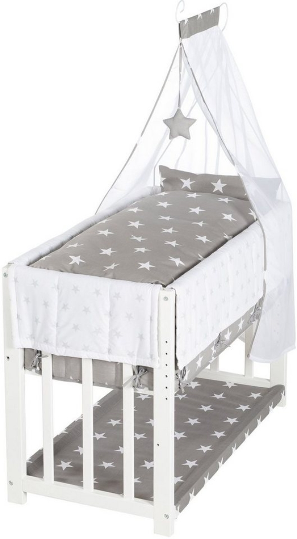 roba® Stubenbett »3in1, Little Stars, weiß«, zu Elternbett oder Bank umbaubar