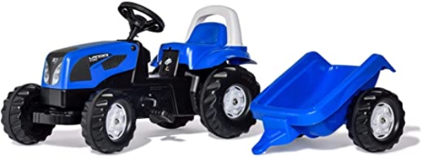 Rolly Toys 011841 – rollyKid Landini Powerfarm Traktor mit Anhänger (für Kinder von 2,5 bis 5 Jahren, Überrollbügel)