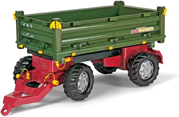 Rolly Toys 125005 – rollyMulti Trailer für Trettraktoren (für Kinder von 3 – 10 Jahre, Dreiseitenkipper)