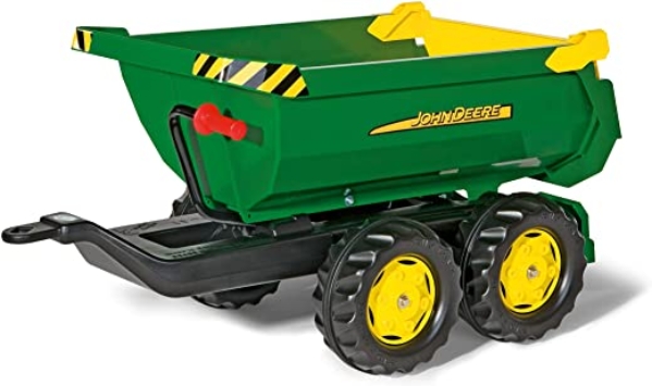 Rolly Toys rollyHalfpipe John Deere (Alter 3-10 Jahre, Rundmulden-Kipper, kippbare Heckklappe, Zweiachsanhänger) 122165