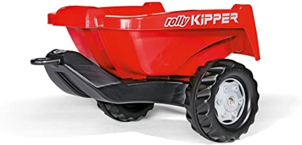 Rolly Toys rollyKipper II für Kinderfahrzeuge (rot, für Kinder von 2,5 – 10 Jahre, Einachsanhänger, mit Kippfunktion) 128815
