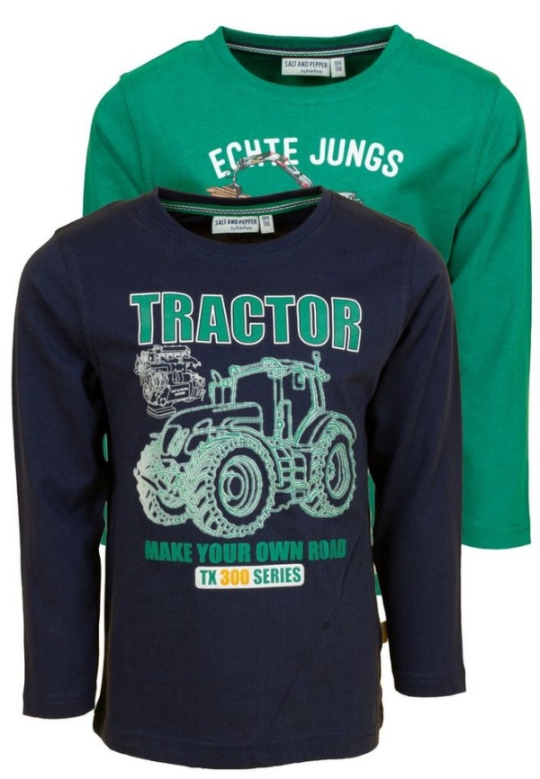 Salt & Pepper Langarmshirt »Dirt Zone« (2-tlg) mit coolem Glowprint