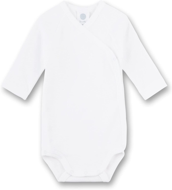 Sanetta 302300 – Wickelbody langarm, Basic Collection, Organic Cotton weiss (Weitere Farben)