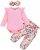 SANMIO 3tlg Babykleidung Set Baby Mädchen Langarm Romper + Floral Hose + Stirnband Neugeborene Kleinkinder Outfit Kleidung 0-24 Monate