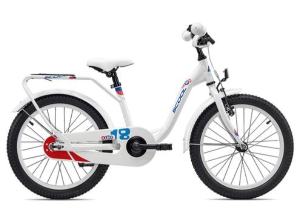 SCOOL niXe 18 steel 28 cm | weiß blau rot | Markenräder & Zubehör günstig kaufen | Lucky Bike