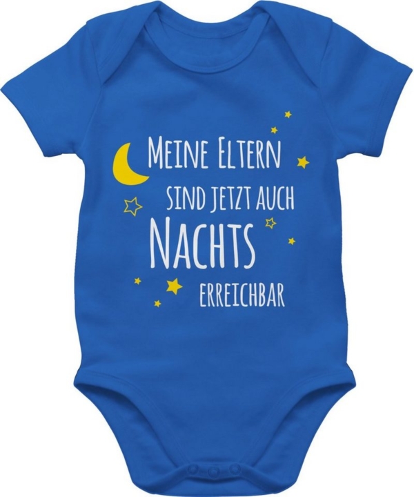 Shirtracer Shirtbody »Meine Eltern sind jetzt auch Nachts erreichbar – Statement Sprüche Baby – Baby Body Kurzarm« Spruch Sprüchen Spruchshirt…