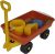 Simba 107130802 – Hand-Sandwagen, 7 Teile, Handwagen 100kg Tragkraft, Eimer, 2x Sandform, Schaufel, Rechen, Gießer, 47x30cm