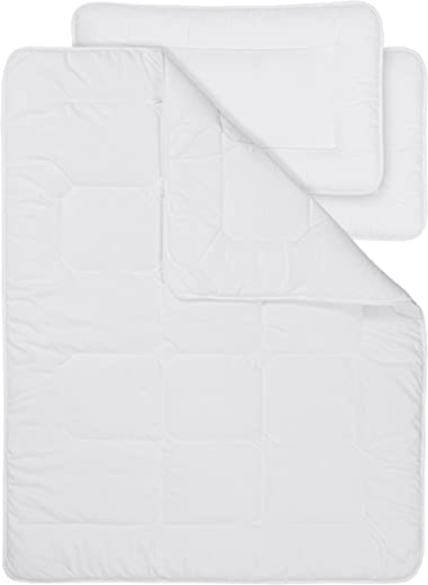 SIMPLIUM | Kindersteppbett-Set 4-Jahreszeiten | Kinderbettdecke & Kissen 40×60 cm OEKTOTEX 100 | Kinderdecken Set | Allergiker geeignete Kinder…