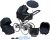 SKYLINE Klassisch Retro Stil Kombi-Kinderwagen Buggy 3in1 Reise System Autositz (Isofix) (Schwarz/17″Hartgummi Bereifung)