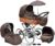 SKYLINE Klassisch Retro Stil Wicker LUX Kombi-Kinderwagen Buggy 3in1 Reise System Autositz (Isofix) (Chocolate Brown/17″Räder)