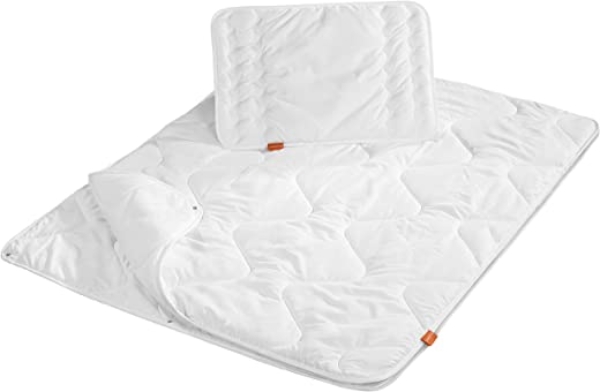 sleepling 194479 Baby Babybetten Set | 4-Jahreszeitenbettdecke Bettdecke 100 x 135 cm und Flachkissen Kopfkissen 40 x 60 cm | Made in EU | Ökotex…