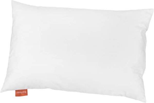 sleepling 196735 Kinderkopfkissen Babykopfkissen aus 100% Baumwolle, kindersicherer Reißverschluss, Ökotex 100, 60 Grad waschbar, 40 x 60 cm, weiß