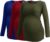 Smallshow Damen Umstands-Top, Tunika, T-Shirts, langärmlig, Schwangerschaftskleidung, 3er-Pack